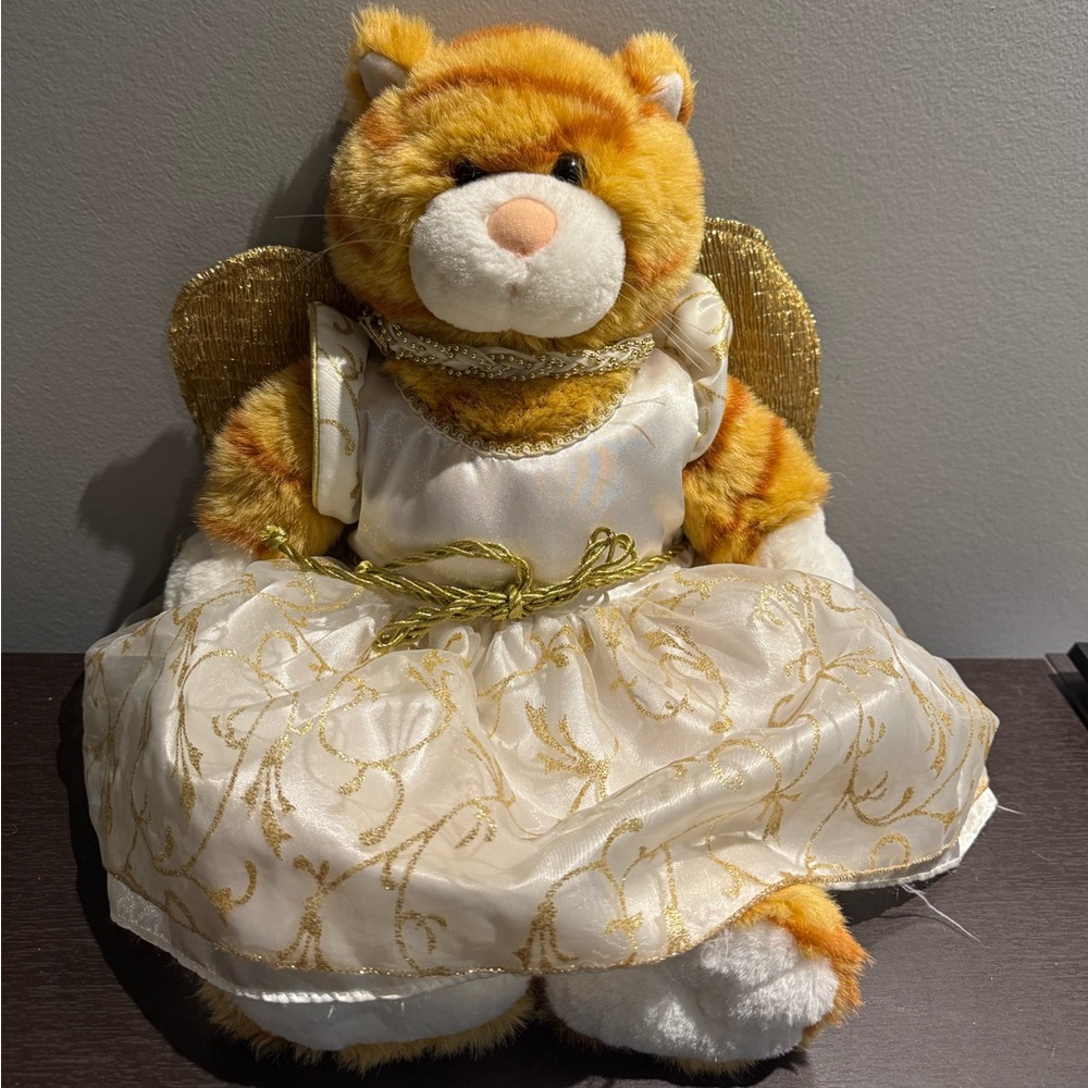 Build-A-Bear Orange Striped Tabby Cat in Angel Outfit Box 17" Plush Stuffy